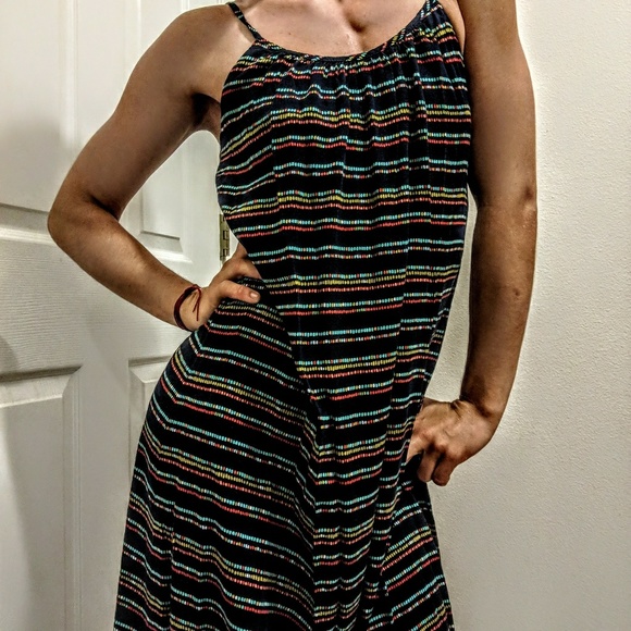 Vibrant striped maxi dress